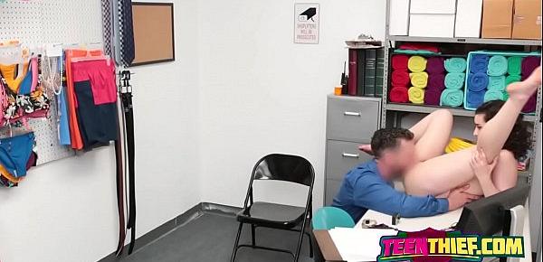  Rough sex for a petite and kinky shoplifter teen after being caught by fit cop.